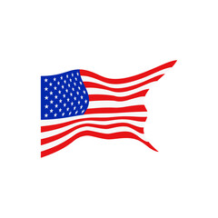 American flag flat vector logo icon. Simple vector button flag of the United States of America. USA flag.