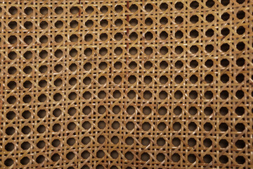 Rattan woven pattern. Rattan on the back of the chair