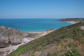 Magnifique paysage de mer depuis le sentier côtier GR34 du cap d'Erquy - Bretagne France