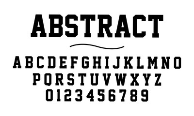 Abstract font alphabet. Minimal modern urban fonts for logo, brand etc. Typography typeface uppercase and number. vector illustration