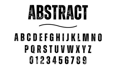 Abstract font alphabet. Minimal modern urban fonts for logo, brand etc. Typography typeface uppercase and number. vector illustration