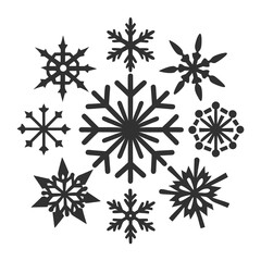 set of snowflakes