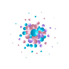 Pink and blue glossy bubbles. Background with realistic balls. Abstract minimal design. Vector illustration. eps 10