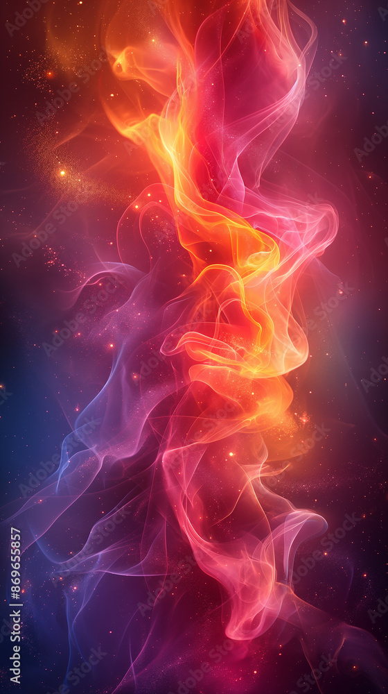 Aufkleber Abstract colorful plasma energy wave flowing in outer space