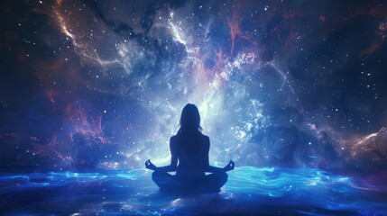 A colorful, abstract painting of a face in space