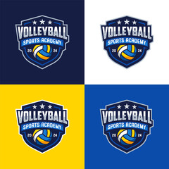 Naklejka premium Volleyball Logo Icon Design, Sports Badge Template. Vector illustration