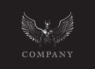 Fototapeta premium A strong, charismatic, unparalleled logo, about the god of war, can be as a logo for products, technology, social media etc.