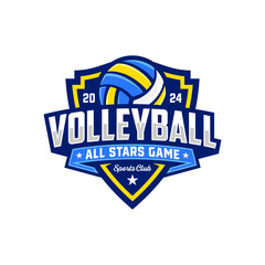 Volleyball Logo Icon Design, Sports Badge Template. Vector illustration