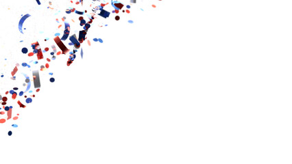confetti - ndependence day USA banner mockup with confetti confetti in American national colors.