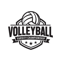 Volleyball Vintage Badge Emblem Logo, Volley tournament, volleyball Vector icon, Vector illustration
