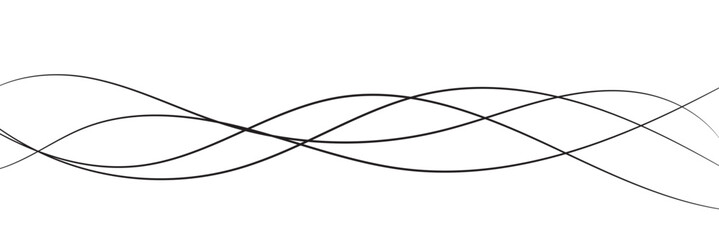 Thin line wavy background. Abstract black lines wave curve motion on white background vector. EPS 10.