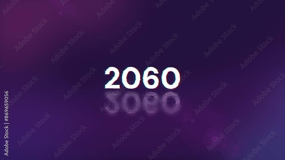 Aufkleber 2060 text with screen effects of technological failures. spectacular screen glitch with various kind