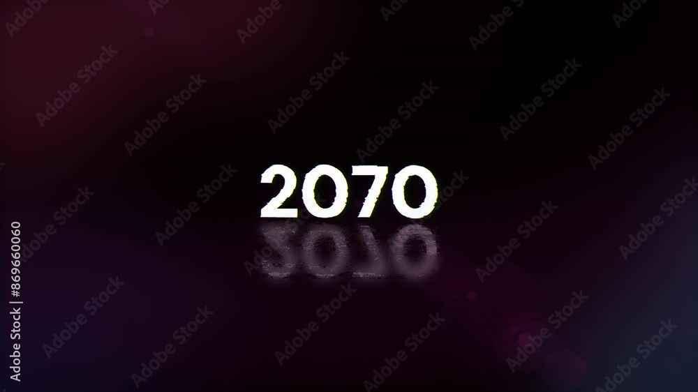 Aufkleber 2070 text with screen effects of technological failures. spectacular screen glitch with various kind