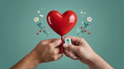 Flat world organ donation day illustration