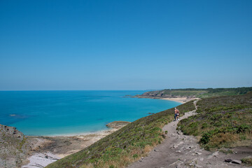 Magnifique paysage de mer depuis le sentier côtier GR34 du cap d'Erquy - Bretagne France