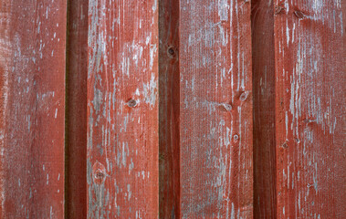 Photo of the texture of red painted wood.Vintage wood texture.