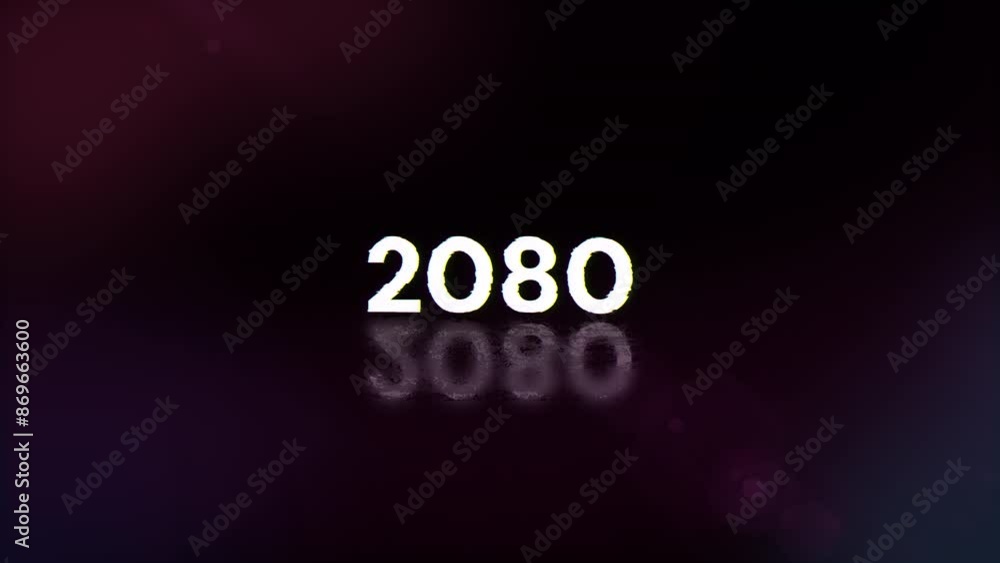 Aufkleber 2080 text with screen effects of technological failures. spectacular screen glitch with various kind