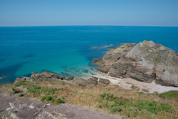 Magnifique paysage de mer depuis le sentier côtier GR34 du cap d'Erquy - Bretagne France