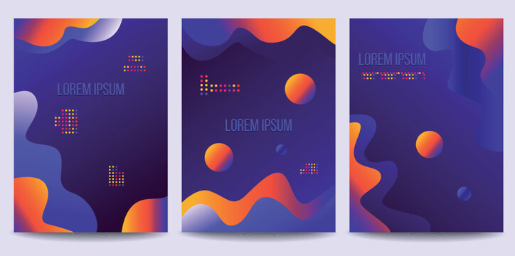 Dise&ntilde;o de plantilla de portadas modernas simples. Conjunto de degradados de medios tonos geom&eacute;tricos m&iacute;nimos para presentaciones, revistas, volantes, informes anuales, carteles y tarjetas de visita.