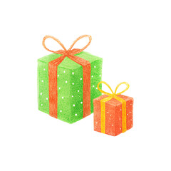 Fototapeta premium Colorful gift boxes wrapped with bows, perfect for festive and holiday celebrations, representing joy, surprise, and giving.