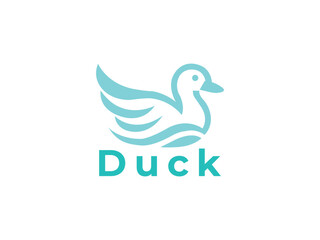 duck vector logo design. simple, minimal, flat logo design