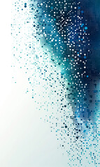 A digital graphic featuring a halftone pattern with dark and light blue circles fading into a white background. Abstract Blue And White Dot Pattern Background Image.