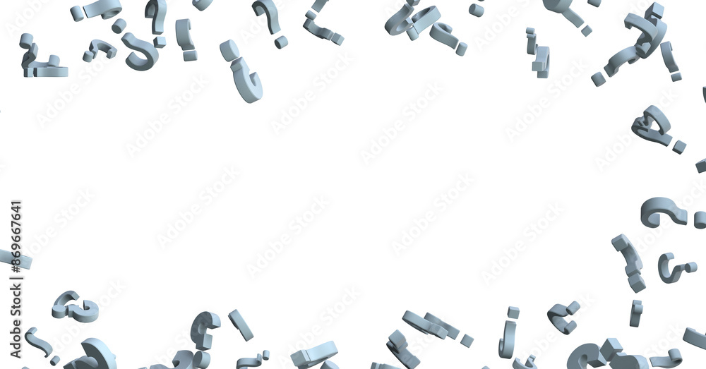 Poster question marks. Computer generated 3d