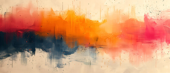 Fototapeta premium Vibrant Abstract Art with Bold Brushstrokes in Warm and Cool Tones