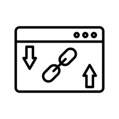 Backlink icon linear logo mark in black and white