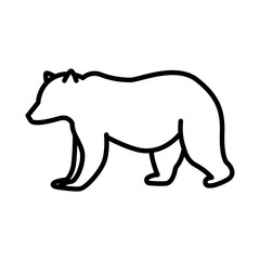 Bear icon linear logo mark in black and white