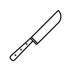 cooking chef knife icon linear logo mark in black and white