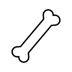 Dog bone icon linear logo mark in black and white