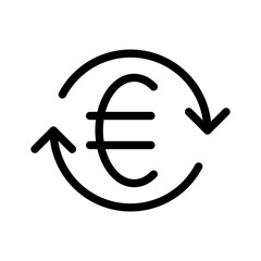 EURO icon linear logo mark in black and white
