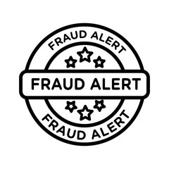 Fraud Alert icon linear logo mark in black and white