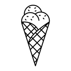 Gelato ice cream icon linear logo mark in black and white