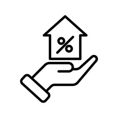 home loan icon linear logo mark in black and white