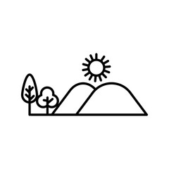 hills icon linear logo mark in black and white