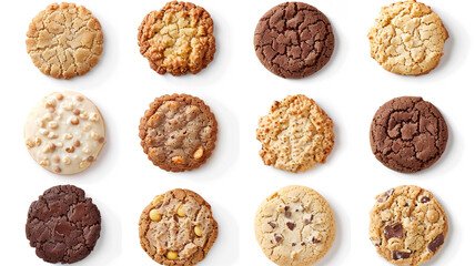 Oatmeal cookie or oat biscuit with raisins and nuts on white background. oatmeal cookie, oat biscuit, raisins, nuts, white background, oatmeal raisin cookie, homemade cookie, healthy snack,