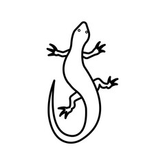 Lizard icon linear logo mark in black and white