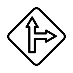Left side road icon linear logo mark in black and white