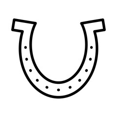 lucky horseshoe icon linear logo mark in black and white
