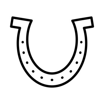 recommend clip art: lucky horseshoe icon linear logo mark in black and white