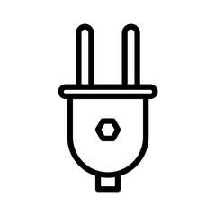 plug icon linear logo mark in black and white