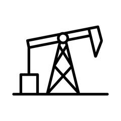 pumpjack icon linear logo mark in black and white