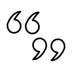Quote icon linear logo mark in black and white