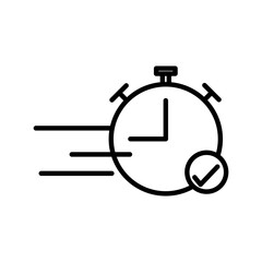 Quick approval icon linear logo mark in black and white