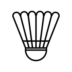 Shuttlecock icon linear logo mark in black and white