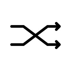 Shuffle icon linear logo mark in black and white