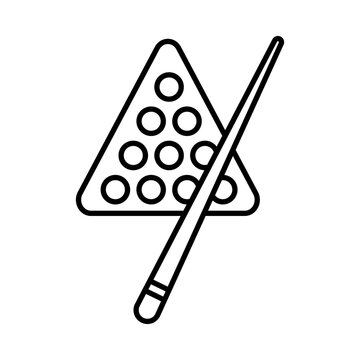 recommend clip art: Snooker ball icon linear logo mark in black and white