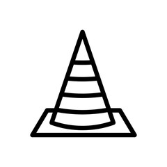 Traffic cone icon linear logo mark in black and white